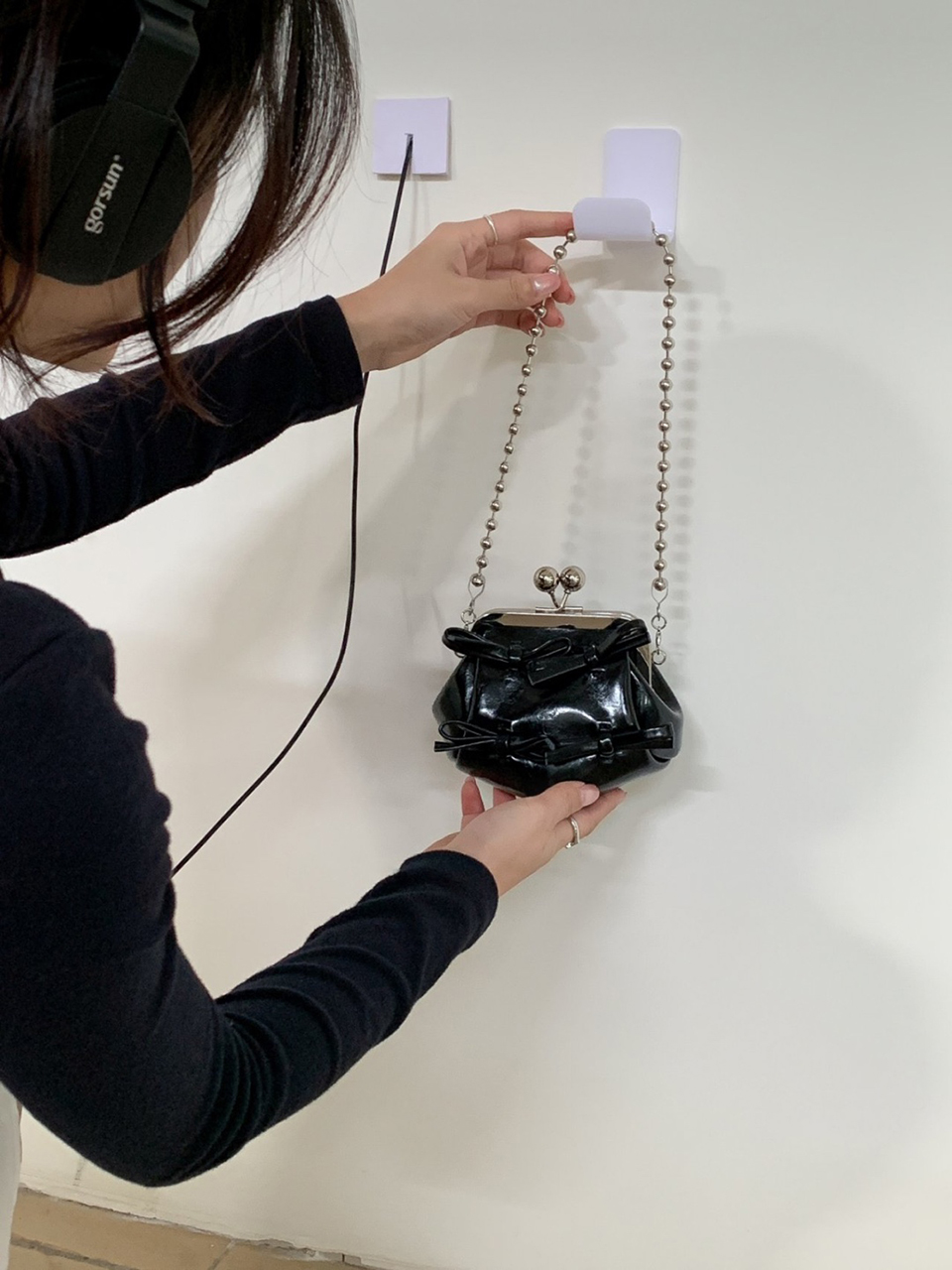 Ribbon 2-Way Chain Mini Crossbody Bag (2 Strap Types)