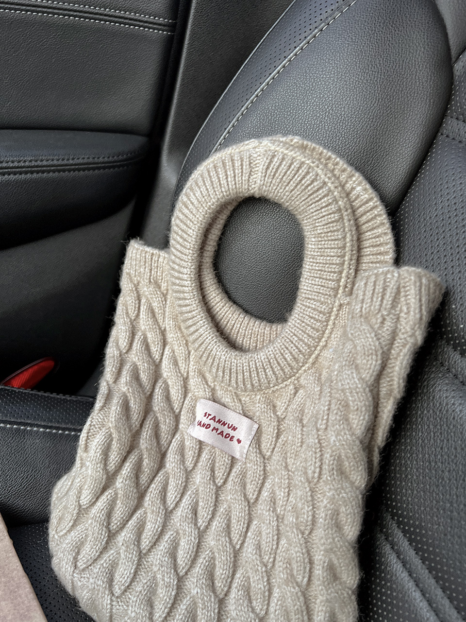 Knit twist crochet mini tote bag