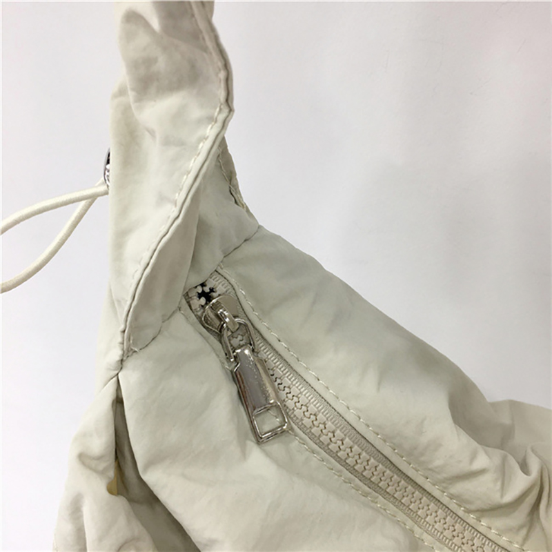 Shirring nylon pocket string shoulder bag (3 colors)