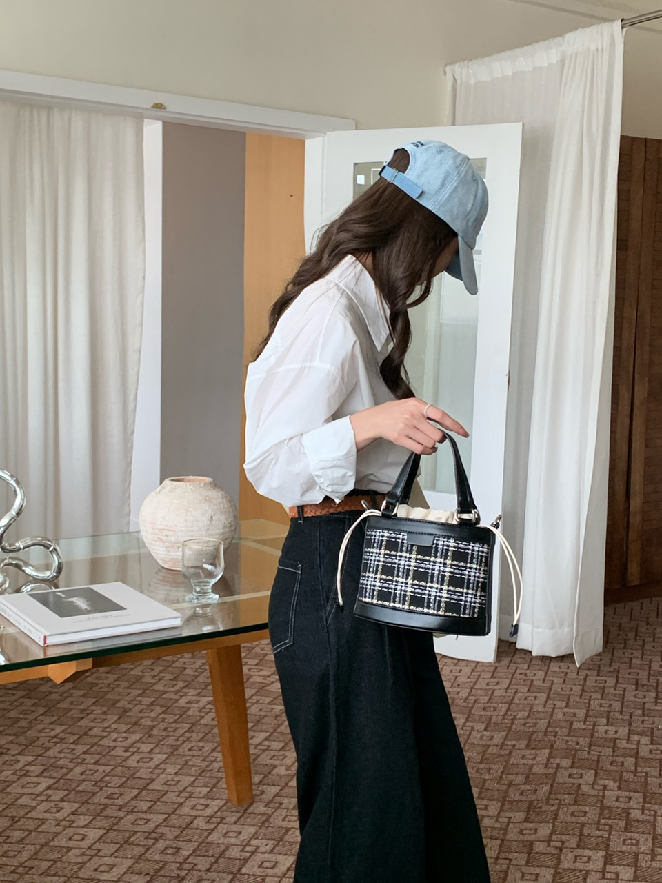 Ofen Classic Check Mini Bucket Bag