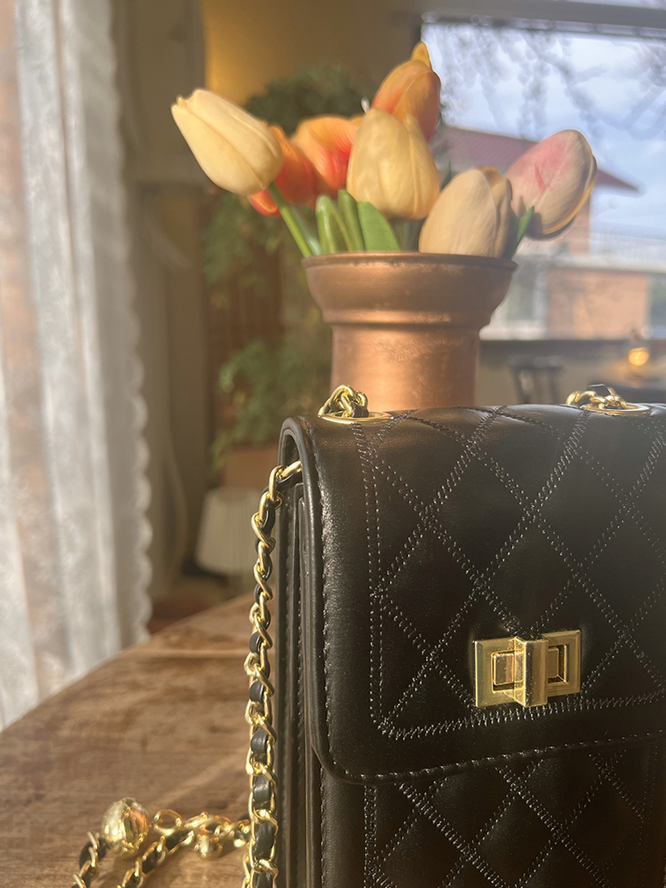 Lotia Quilted Square Chain Mini Shoulder Bag (2 colors)