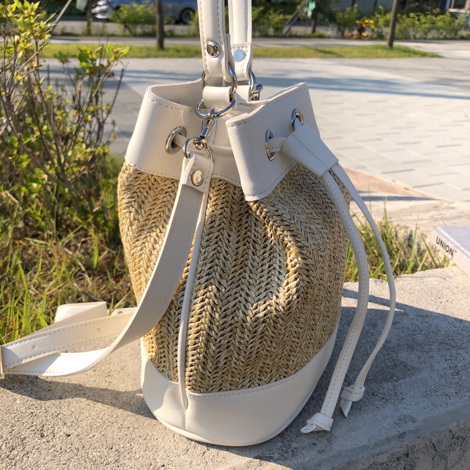Rattan Mini Bucket Bag / Cross Bucket Bag (3 colors)