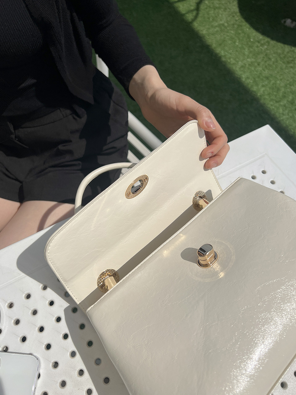 Square buckle tote bag (6 colors)