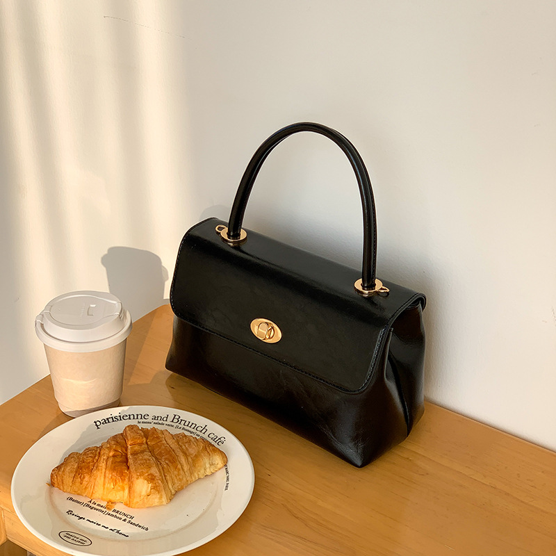 Crack Square Buckle Tote Bag (3 colors)