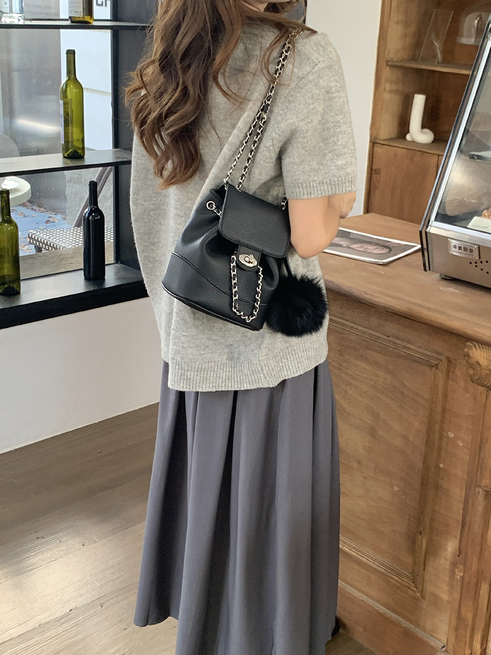 [Fur Keychain Included] Boel Mini Chain Shoulder Bag