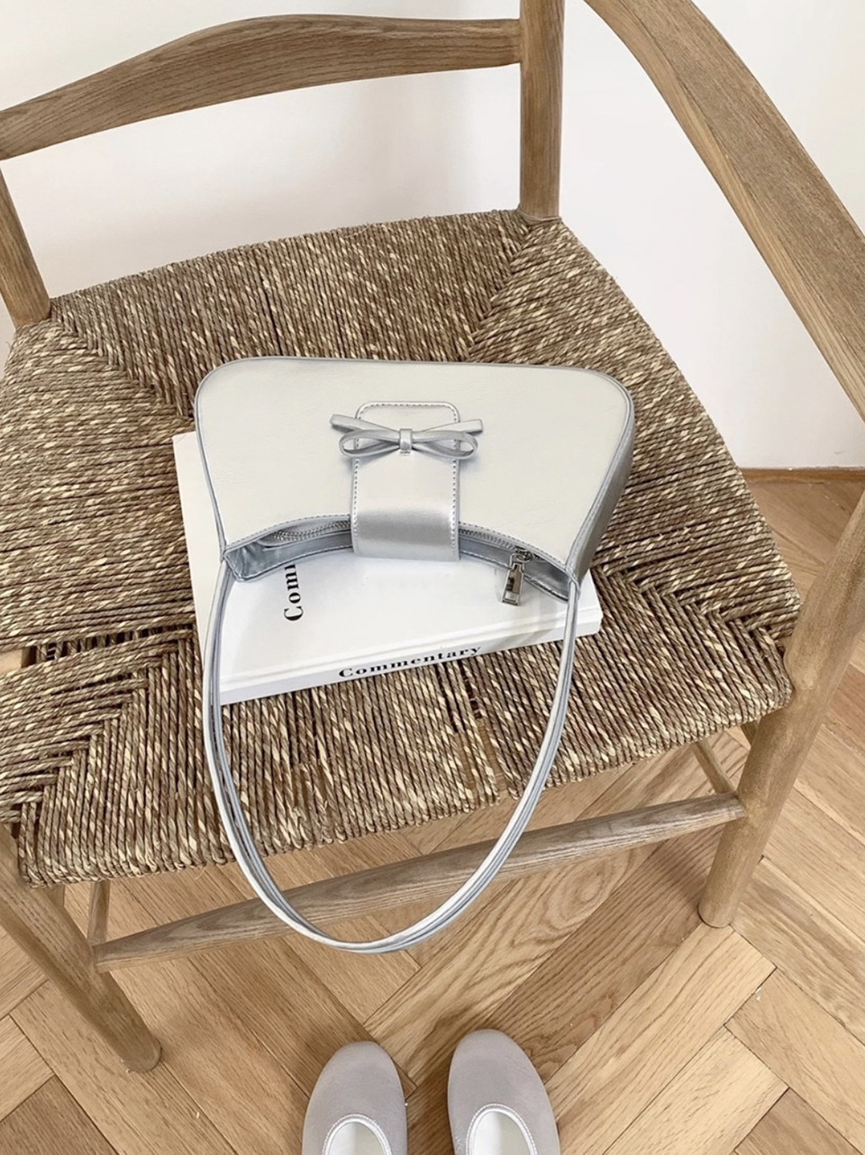 Ballet Core Ribbon Baguette Shoulder Bag