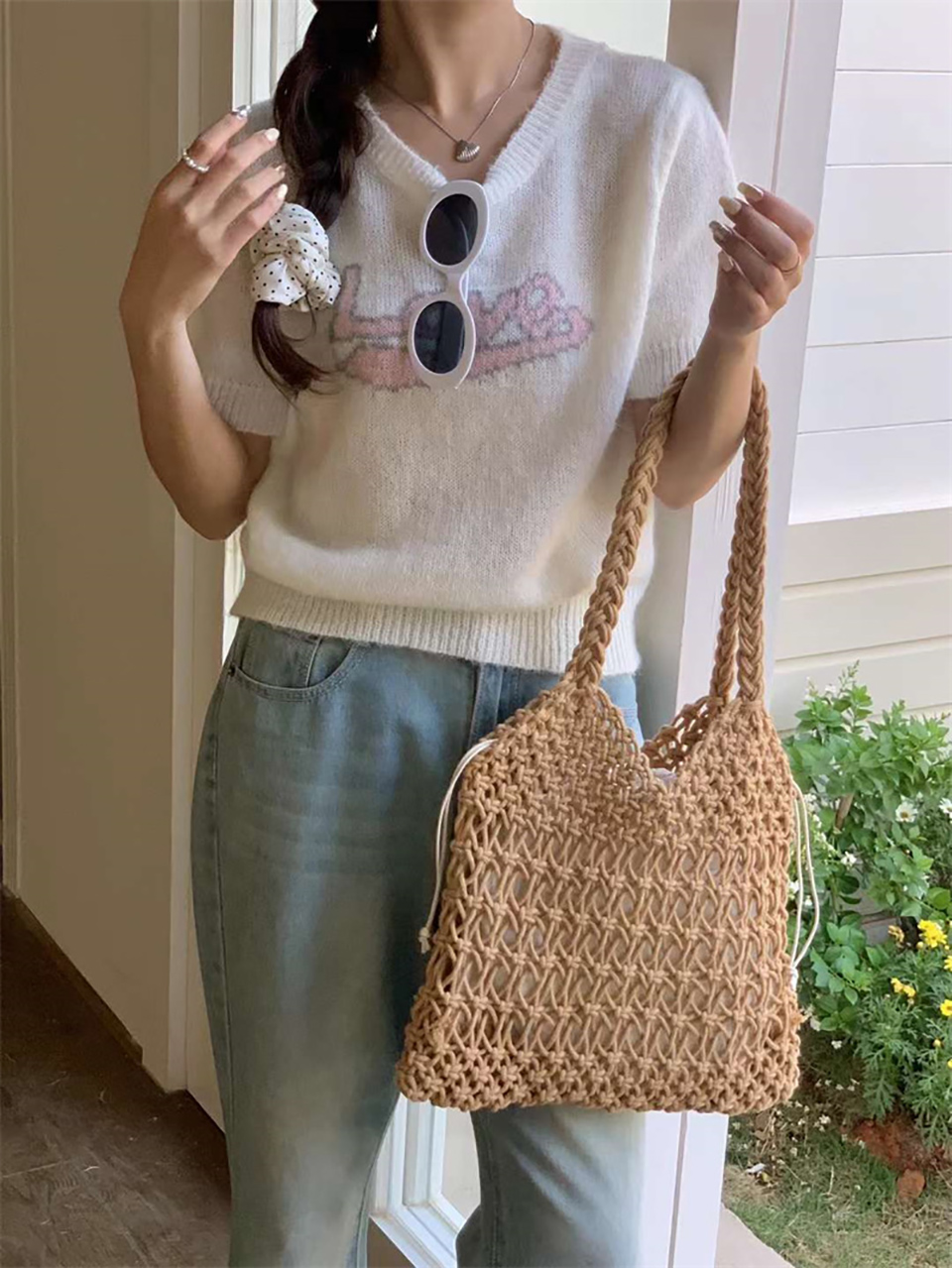 Knitted mesh shoulder bag (5 colors)