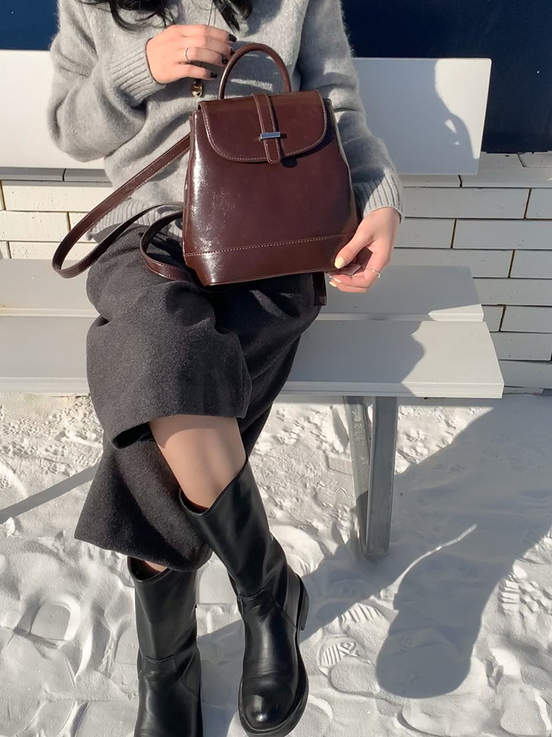 Crack Classic Leather Mini Backpack