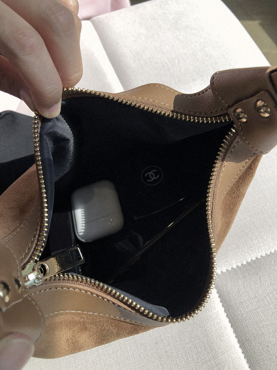 Suede mini shoulder bag