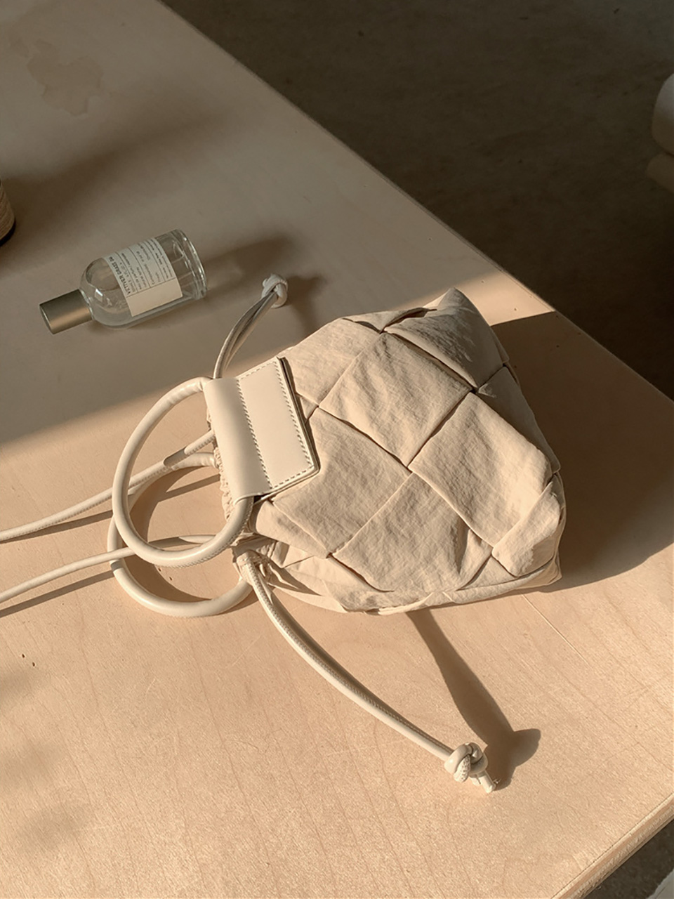 Quilted Nylon Mini Bucket Bag (4 colors)