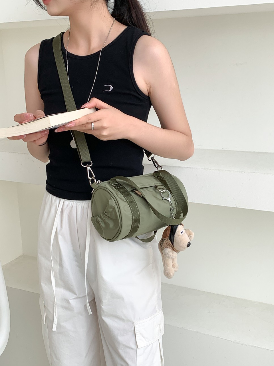 Nylon mini tote bag