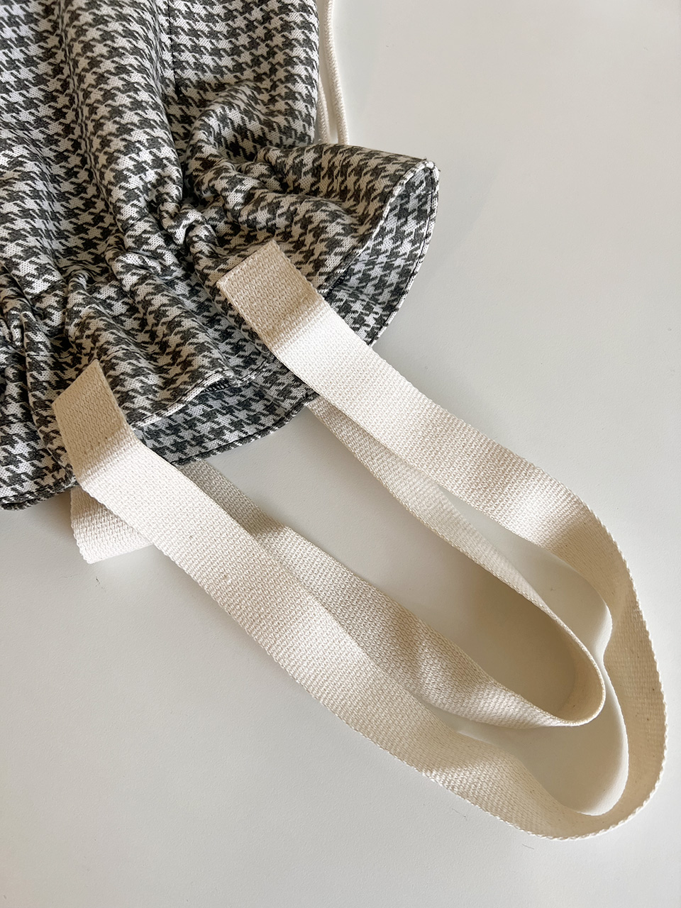 Checkered Bucket Bag Big Shoulder Eco Bag