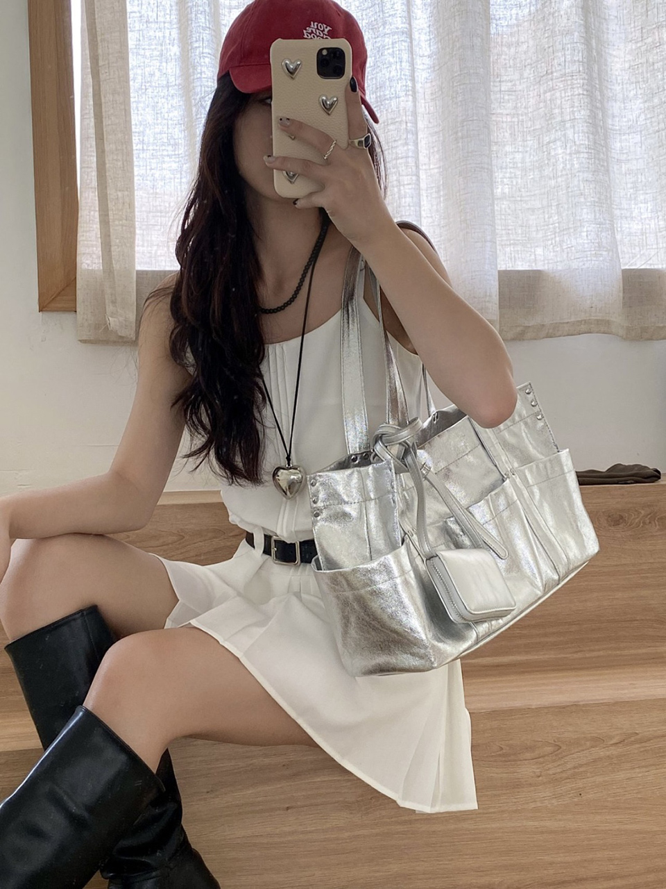 Glossy Pocket Y2K Big Tote Bag