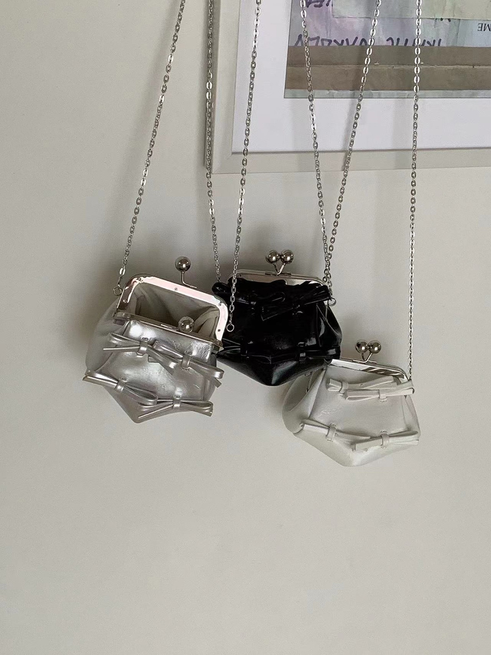 Ribbon 2-Way Chain Mini Crossbody Bag (2 Strap Types)