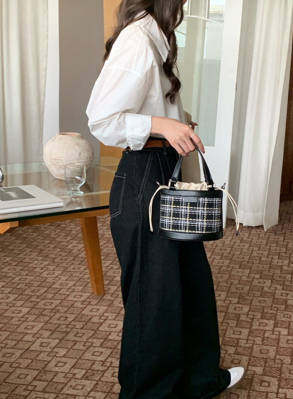 Ofen Classic Check Mini Bucket Bag