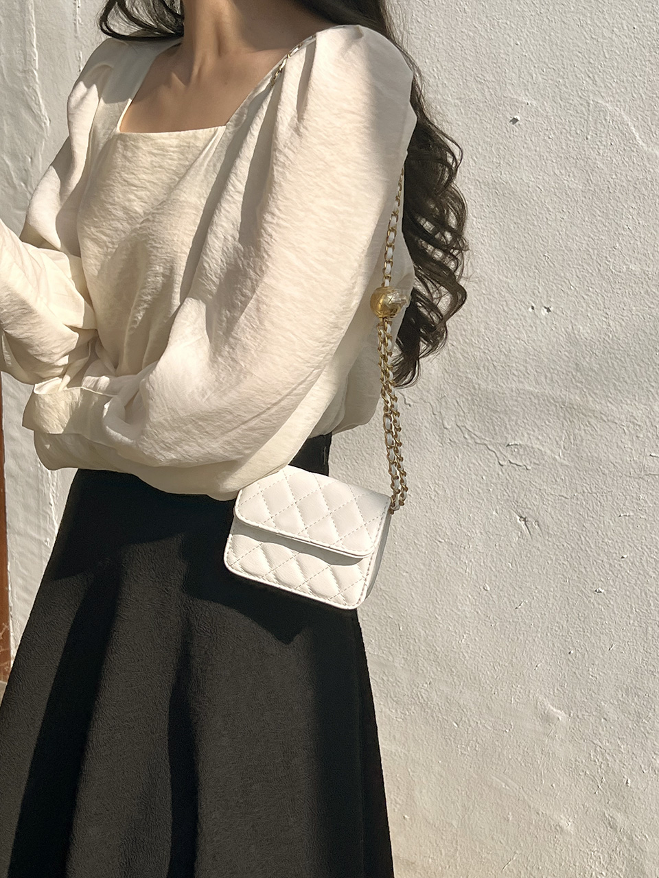 Lotia Quilted Mini Chain Crossbody Bag (2 colors)