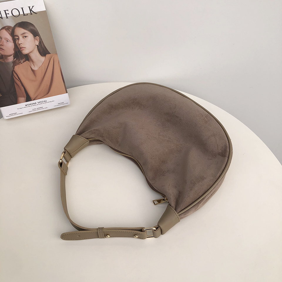 Suede shoulder bag