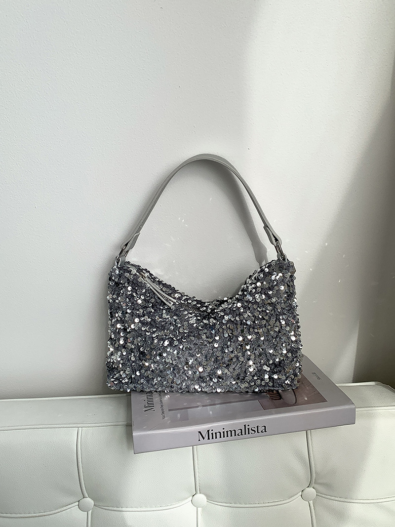 Sequin Zipper Mini Shoulder Bag (3 colors)