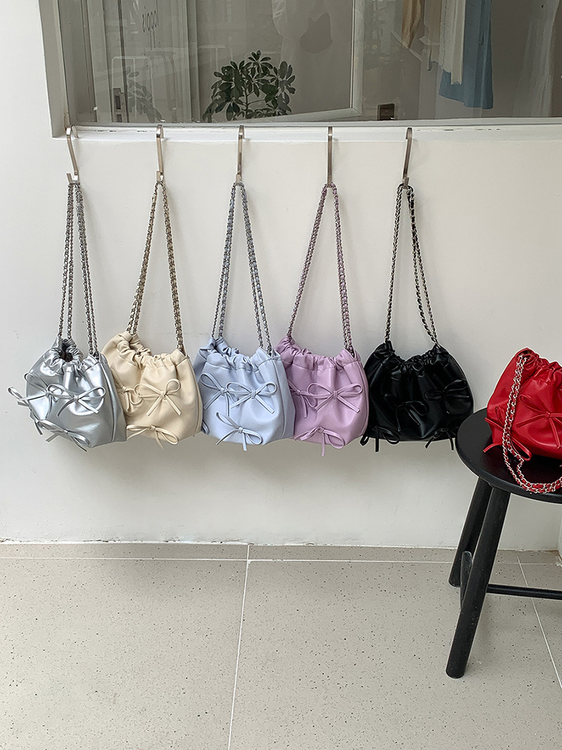 Ribbon Ballet Core Shirring Chain Shoulder Bag (6 colors)