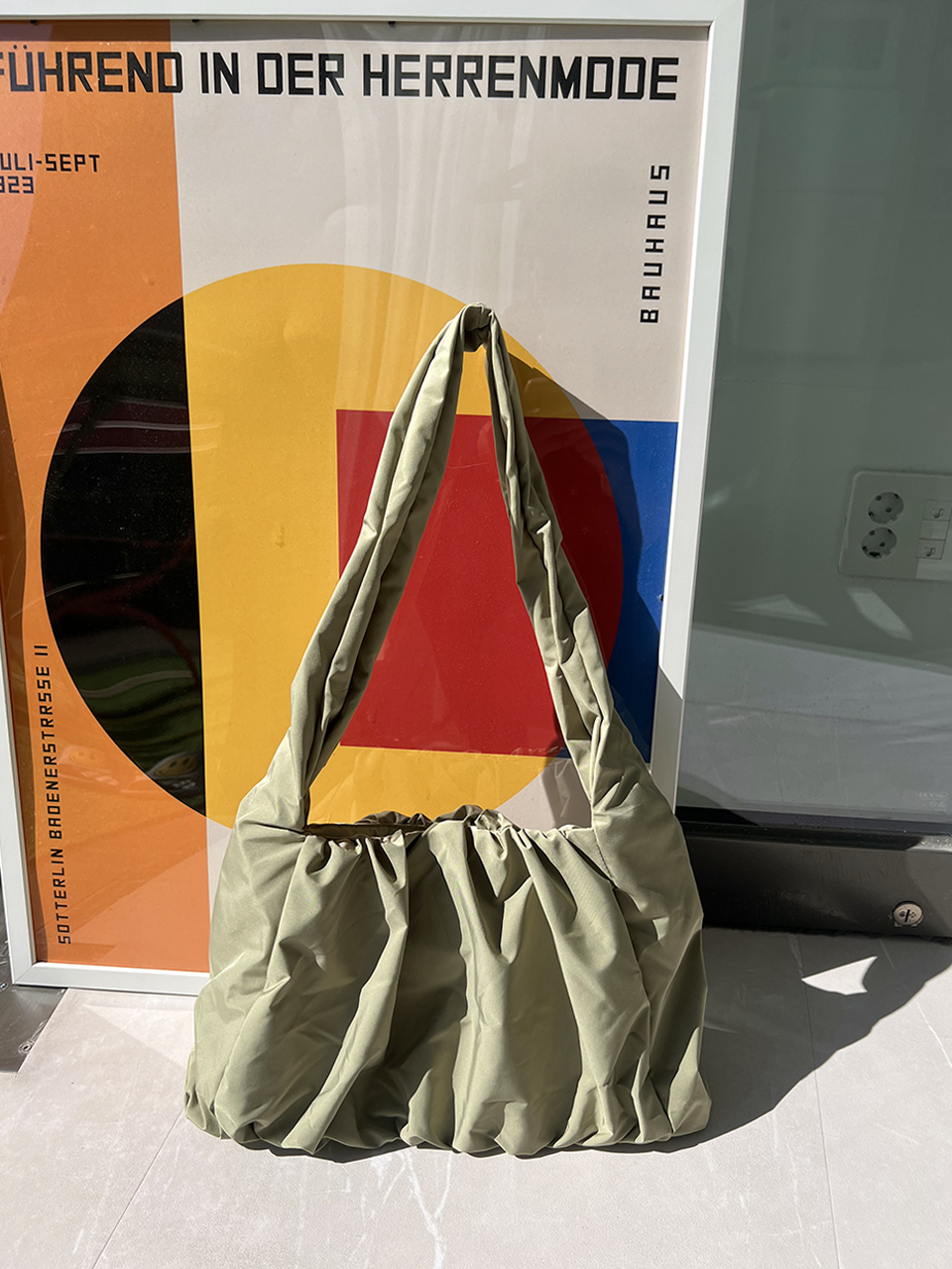 Shirring Daily Nylon Shoulder Bag