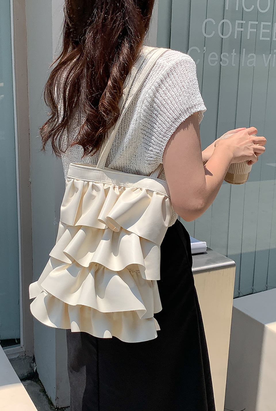 Sharif Frill Frits Shoulder Bag