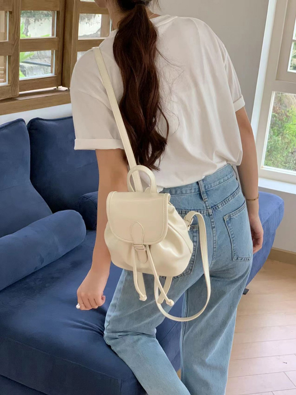 Wrinkle Buckle Bucket Mini Backpack (5 colors)