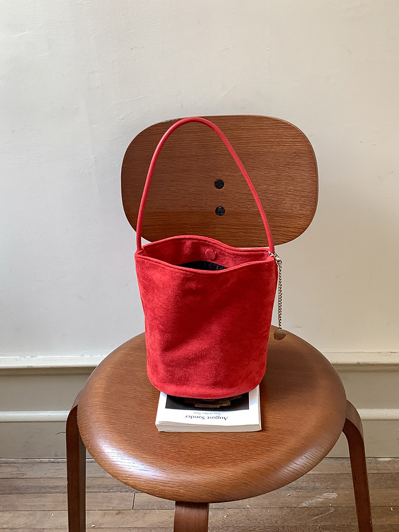 Suede Chain Mini Shoulder Bucket Bag
