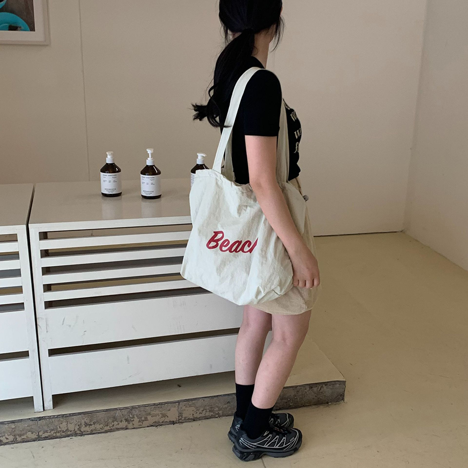 [Nylon] Lettering String Eco Bag (5 colors)