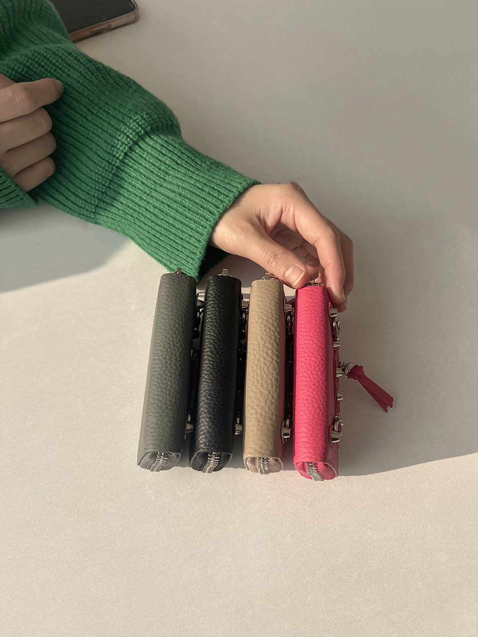 Zip-up coin case wallet