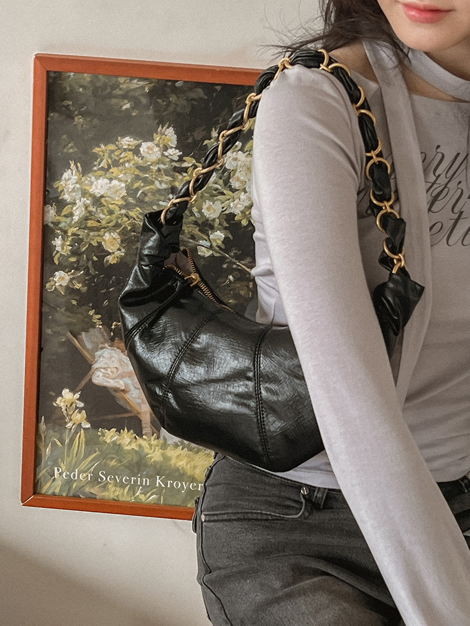 Sorbet Leather Pastel Hobo Shoulder Bag