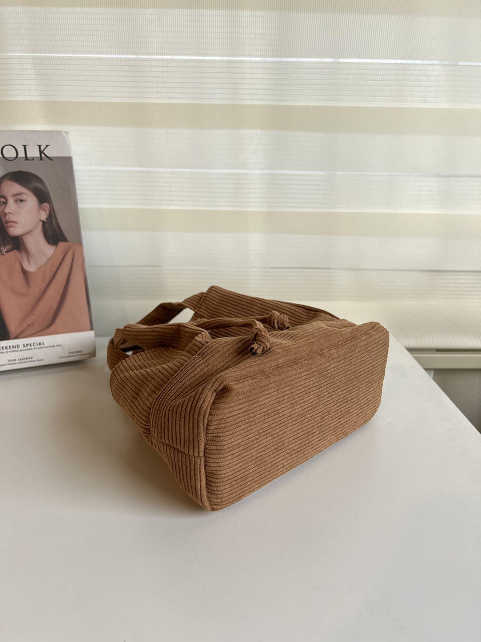 Corduroy Mini Bucket Bag, Bucket Cloth Eco Bag (6 colors)