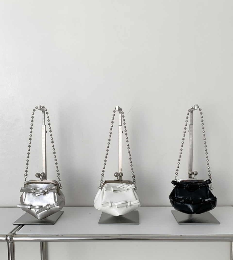 Ribbon 2-Way Chain Mini Crossbody Bag (2 Strap Types)