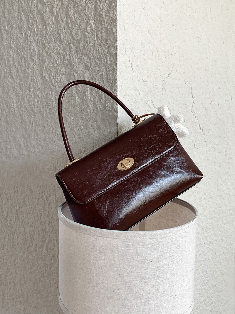 Crack Square Buckle Tote Bag (3 colors)