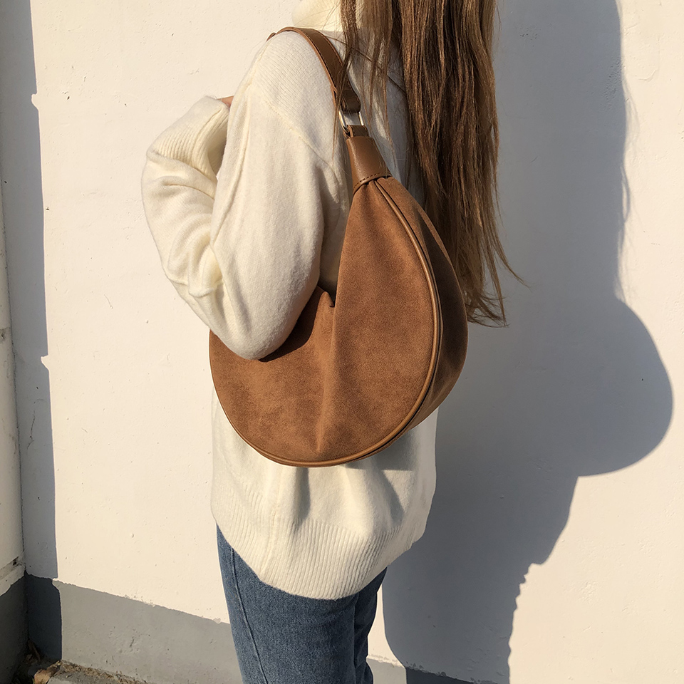 Suede shoulder bag