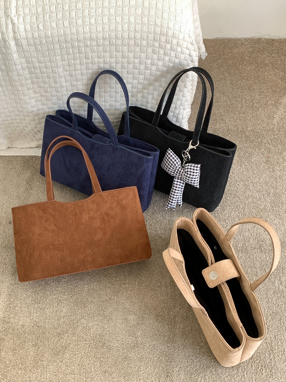 Suede Square Tote Bag