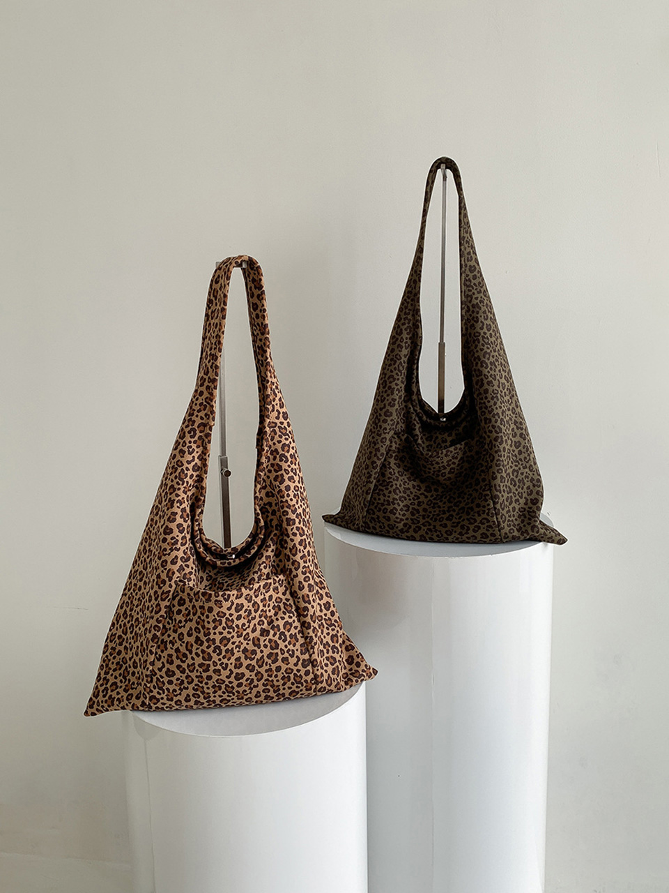 Leopard print suede eco bag/tote bag