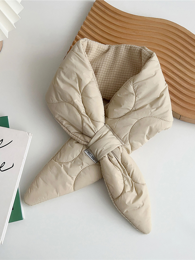 Petite Fleece-Lined Quilted Down Neck Warmer Scarf