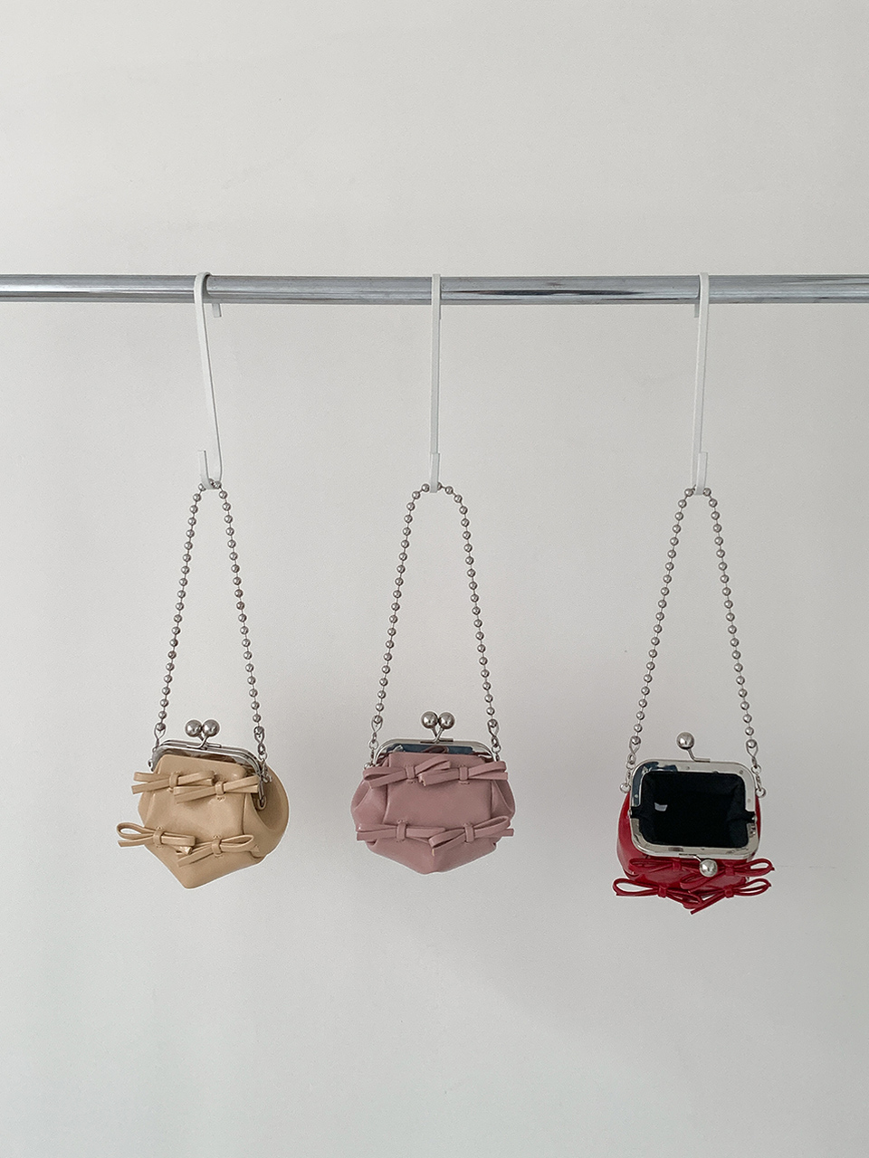 Ribbon 2-Way Chain Mini Crossbody Bag (2 Strap Types)