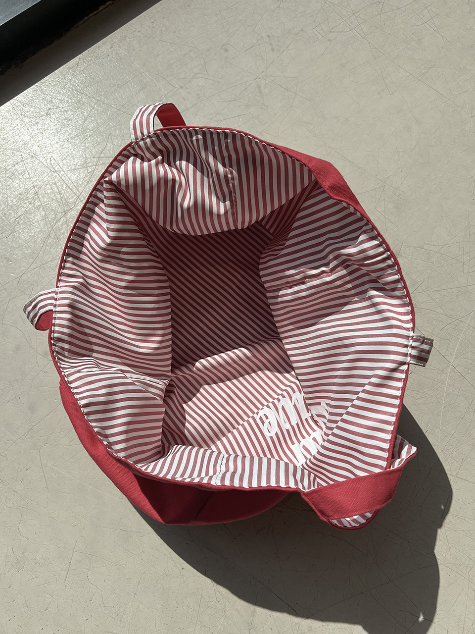 Reversible Stripe Border Lettering Big Eco Bag