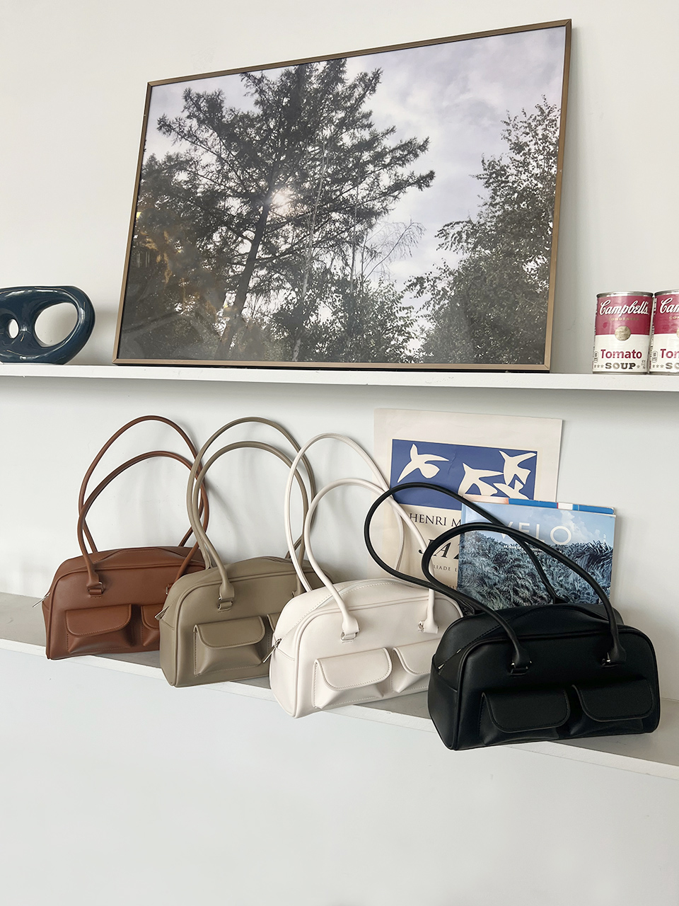 2-Pocket Mini Bucket Shoulder Bag (4 colors)
