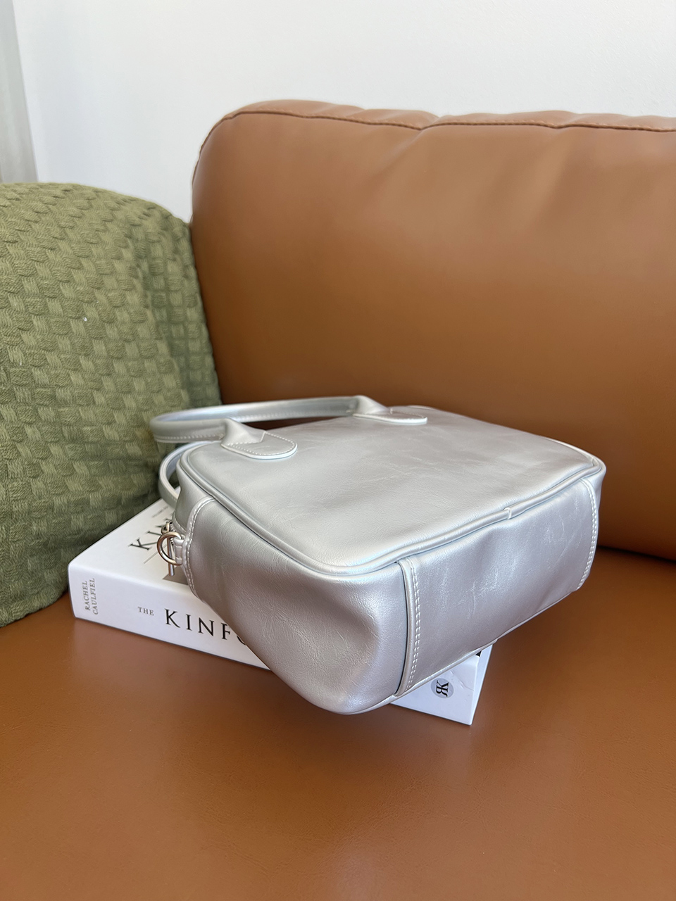 Tammy Square Silver 2-Way Tote Bag