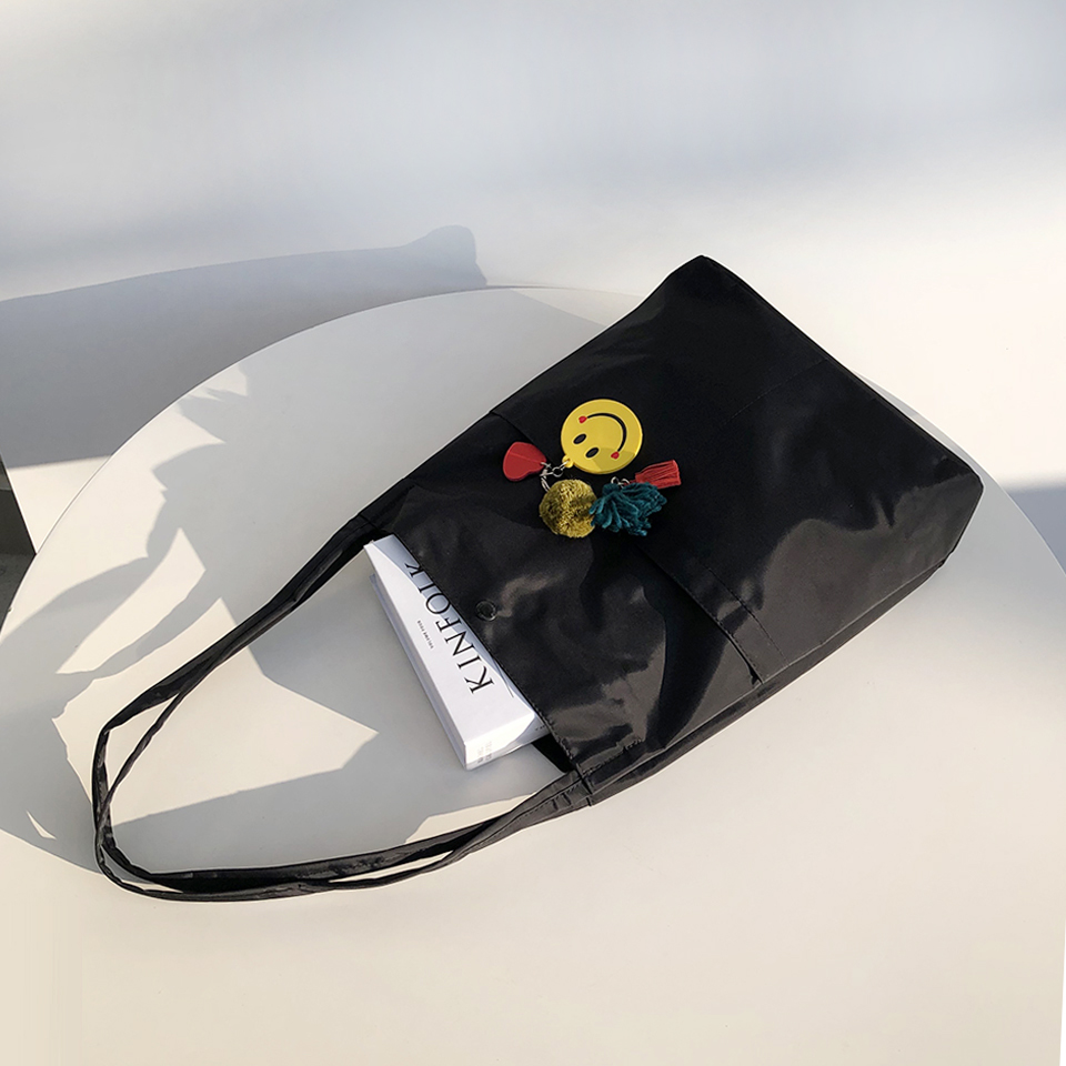 Button 2-pocket plain eco bag