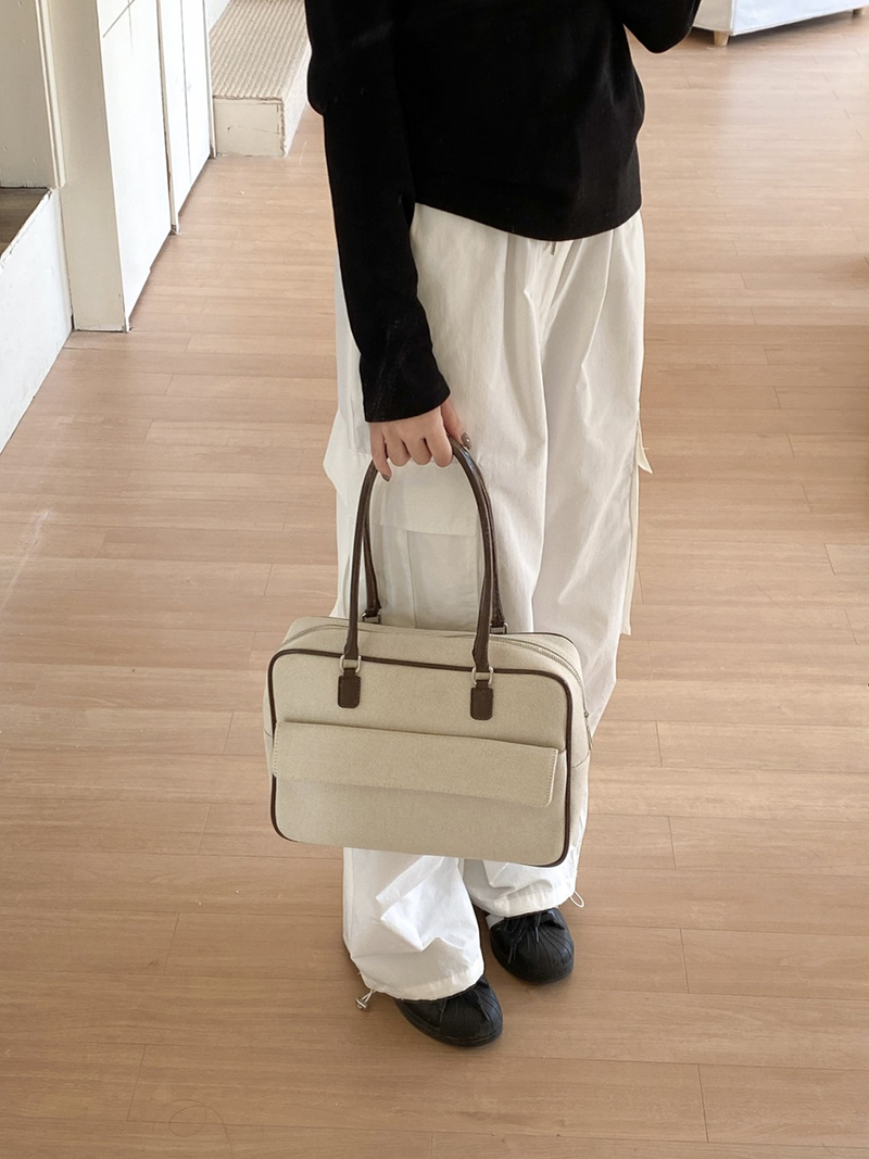 Jacquard leather tote bag/shoulder bag
