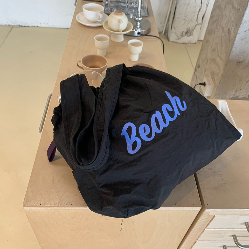 [Nylon] Lettering String Eco Bag (5 colors)
