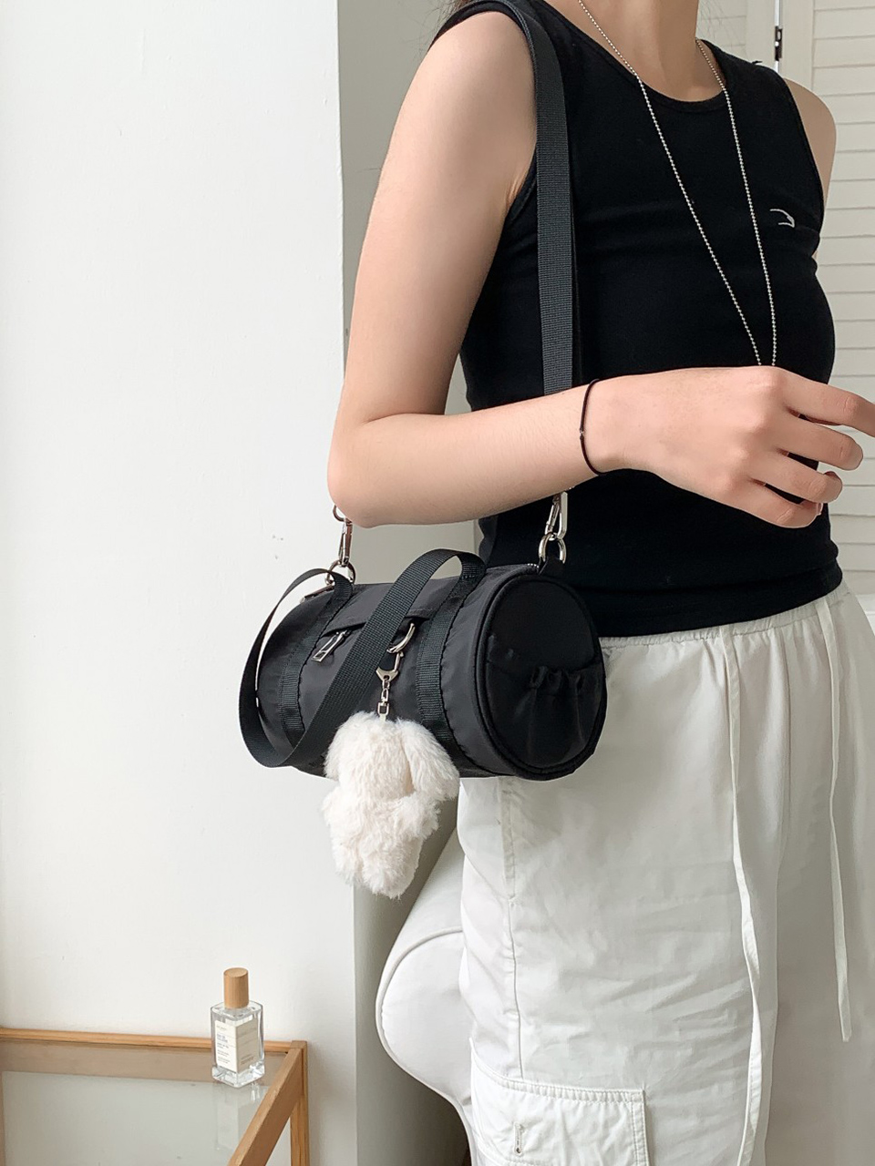Nylon mini tote bag