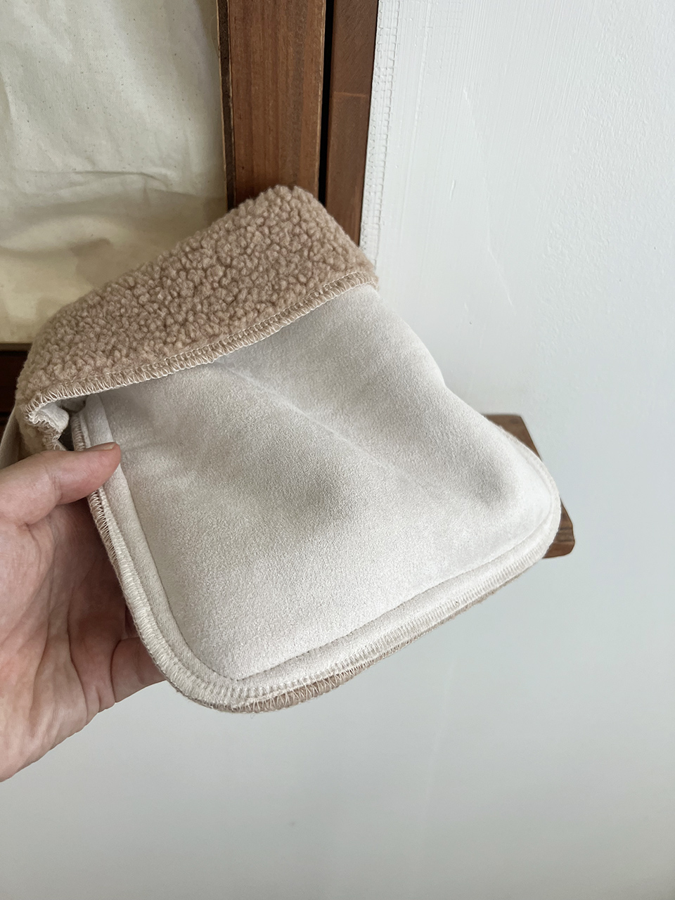 Fluffy fur suede mini bag