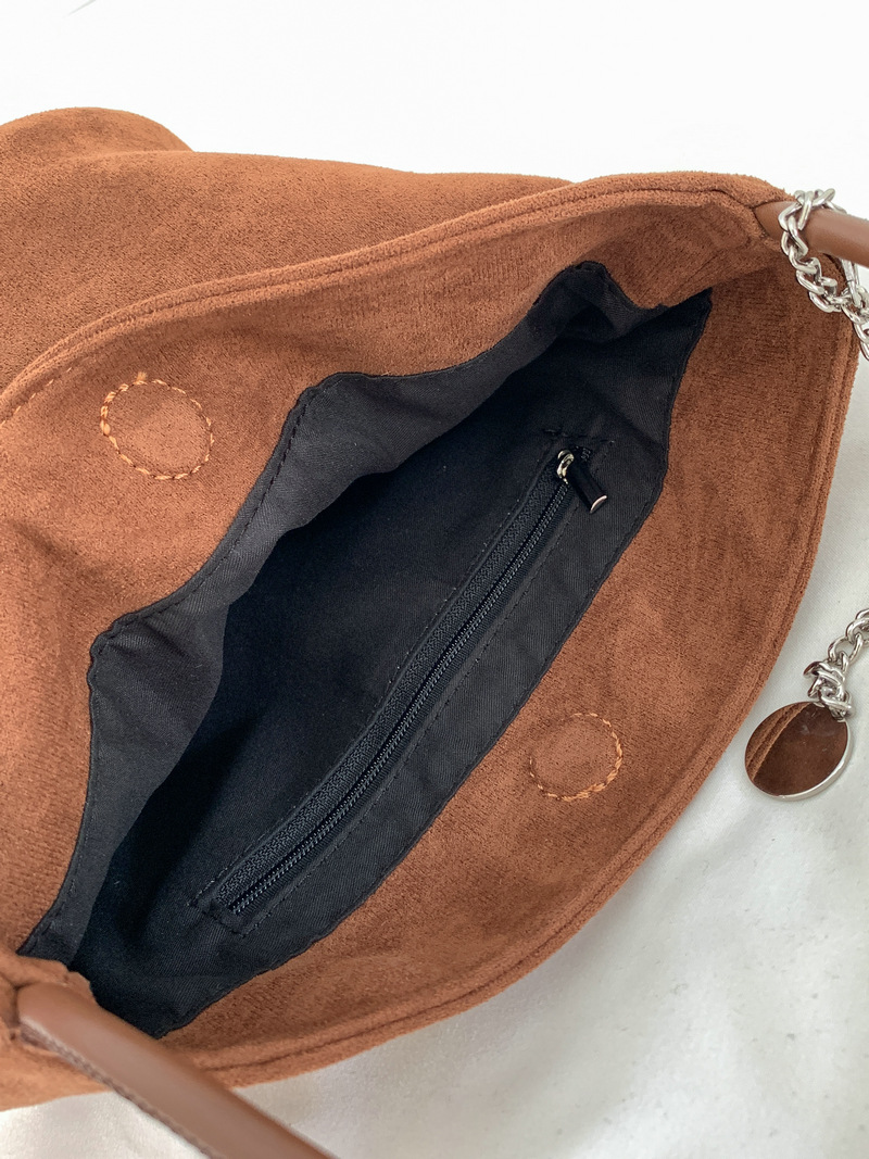 Suede Chain Mini Shoulder Bucket Bag