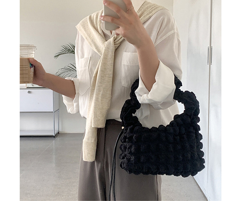 Bubble Shirring Quilted Mini Shoulder Bag