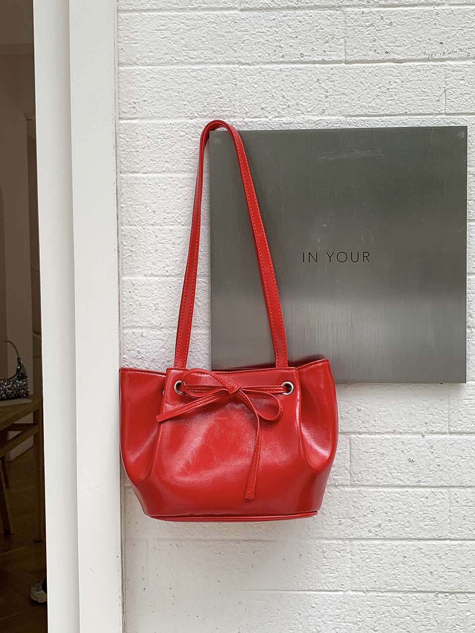 Ribbon Ballet Core Wrinkle Leather Tote Bag (6 colors)