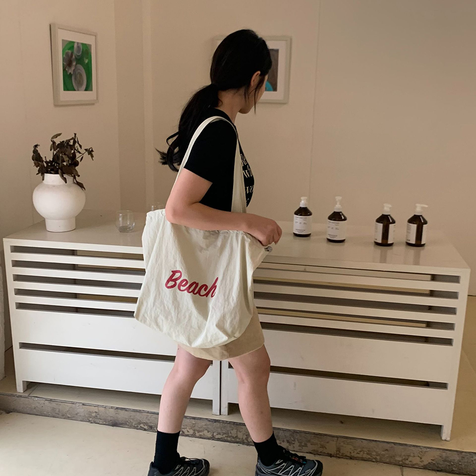 [Nylon] Lettering String Eco Bag (5 colors)